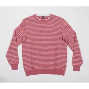 NEW FEDELI men's prom striped cashmere and linen crewneck sweater in nantucket